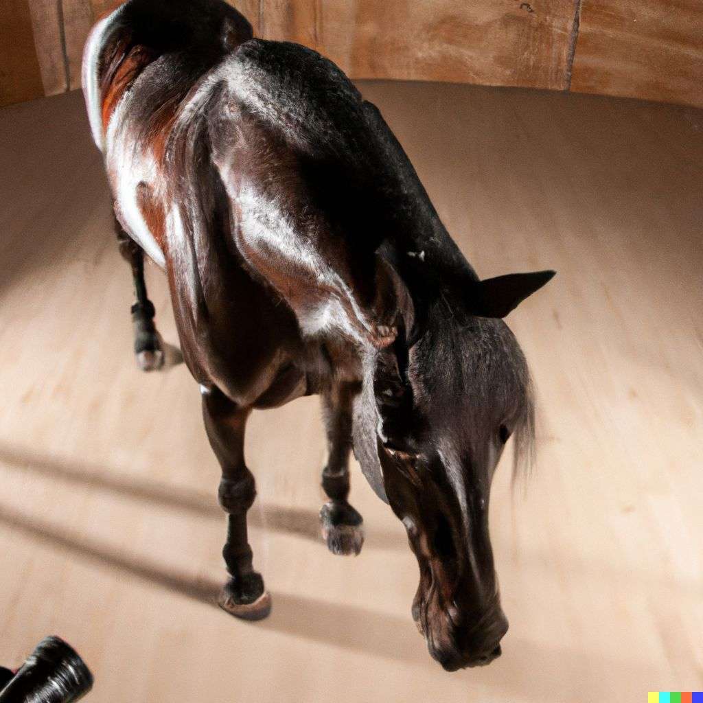 a horse in a professional photography studio